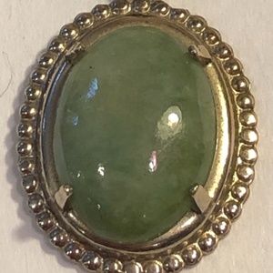 Vintage Jade pendant necklace BOHO gypsy Silver